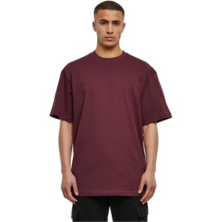 Urban Classics Herren T-Shirt Tall Tee, Oversized T-Shirt für Männer, Baumwolle, gerippter Rundhals, redwine, M