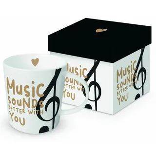 PPD Music sounds better Trend Mug, in Geschenkbox, Tasse , Becher, New Bone China, 400 ml, 160303392 - Bunt