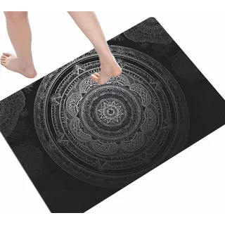 Badezimmerteppich, Badematte Mandala, Badematte Stein Badteppich Badvorleger Rutschfest Waschbar, Duschvorleger Schnelltrocknend Badteppich 40x60cm Bad Teppich Badezimmer Teppiche, Bathroom Mat D-768