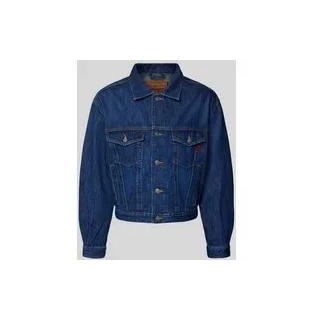 Jeansjacke mit Knopfleiste, Marine, S