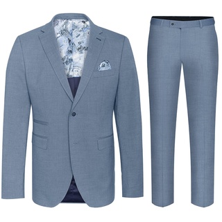 Paul Malone Anzug Sommerlicher Herrenanzug moderner, stilvoller Herren Anzug (Set, 2-tlg., Sakko mit Hose) Slim Fit mit AMF Naht blau 50