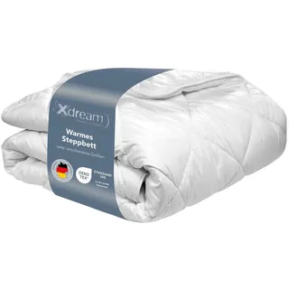 XDream Winterbettdecke | 200 x 200 cm | XDREAM Pure | warme Duo-Steppdecke | Weiß