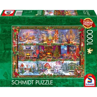 Schmidt Spiele 59784 - Fröhliche Weihnachtszeit, Puzzle Standard 1.000 Teile