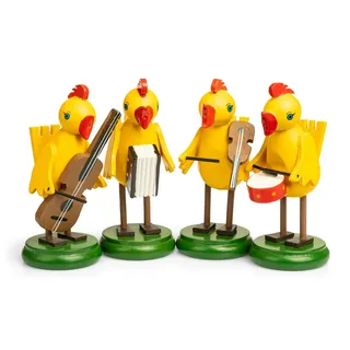 SIKORA Osterdeko Lustige Hühner Band Holz 11 cm