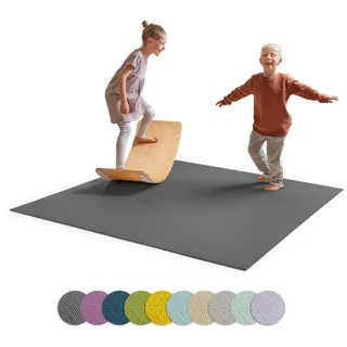 Ehrenkind Spielmatte Krabbelmatte Rutschfest, Made in Germany (Krabbeldecke für Baby, Hochwertige Krabbelmatte Baby), Spielmatte Baby, Rutschfeste Spielunterlage grau 80 cm x 80 cm