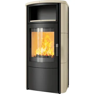 Kaminofen Hark 57 ECOplus EX 7 kW - Ofenkacheln: quarz-weiss - Korpus: graphit