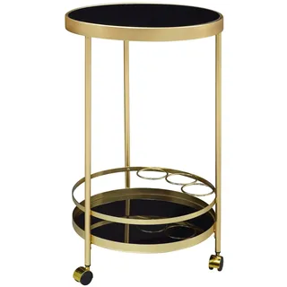 KADIMA DESIGN Servierwagen Ø 45cm 2 Ebenen, auf Rollen