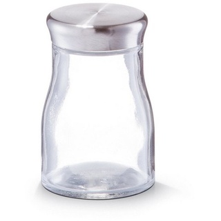Neuetischkultur Vorratsglas Gewürzglas mit Edelstahldeckel, Glas, (Stück, 1-tlg., 1 Vorratsglas), Vorratsglas Vorratsbox Frischhaltedose silberfarben|weiß