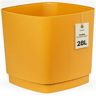 KONZEPT Blumentopf Gross Innen & Außen, 34x34cm, 28L gelb