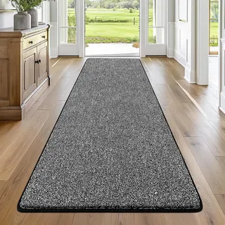 Enyhom 80x200cm Teppich Läufer Waschbarer Läufer Flur rutschfest Waschmaschine Flurteppich Küchenläufer für Eingangsbereich Schlafzimmer Korridor Schwarz&Weiß
