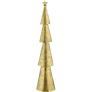 House of Seasons Weihnachtsbaum - L15 x B8 x H68 cm - Metall - Gold
