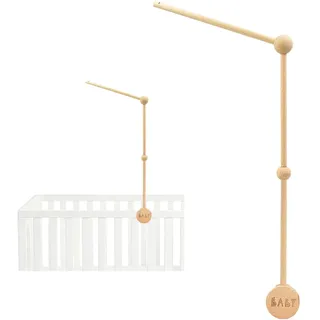 Mobile Halterung Holz, AolKee Baby Mobile Halterung, Abnehmbarer Verstellbarer Kinderbett Mobile Arm zum Aufhängen Krippe Mobiles/Windspiele Spielzeug, babybett zubehör (Braun 02)