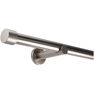 deco-raum Vorhangstange Kappe 1-läufig Ø 25 mm 60 cm Silber