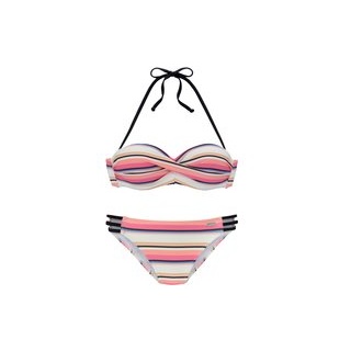 VENICE BEACH Bügel-Bandeau-Bikini Damen creme-rosa Gr.36 Cup A