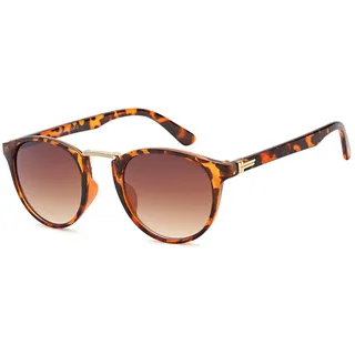 styleBREAKER Sonnenbrille Sonnenbrille mit runden Gläsern und Metall Nasensteg (1-St) braun