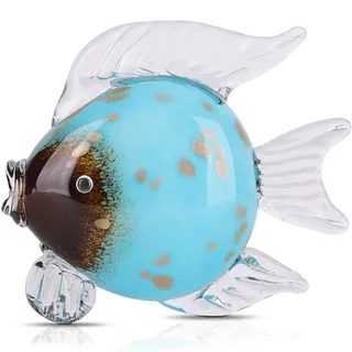 Große Glasfisch-Figuren, mundgeblasene Glasfischstatue und Skulptur, Heimdekoration, Murano-Tier, tropisches Meer, Glas, Briefbeschwerer für Schreibtisch, Glasaquarium, Küstenstrand, dekorativ