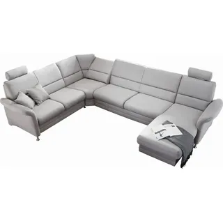 Beldomo System Wohnlandschaft, Grau, Metall, 6-Sitzer, nicht einzeln stellbar, U-Form, 334x244 cm, Goldenes M, erweiterbar, Typenauswahl, Bettkasten erhältlich, Fußauswahl, Stoffauswahl, Relaxfunktion, seitenverkehrt Schlafen auf Sitzhöhe, Bettfunktion Hocker Rückenfutter, in verschiedenen Holzarten individuell planbar, Wohnzimmer, Sofas & Couches, Wohnlandschaften, Wohnlandschaften in U-Form