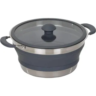BERGER praktisch Falt-Topf 3,5 Liter I Campingtopf komplett faltbarer Topf Edelstahlboden Silikon inkl. Deckel I Kochtopf Outdoortopf Camping-Ausrüstung I Leichtgewicht für Gas und Elektro