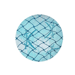 SANSIBAR Sylt Webteppich  Keitum , blau , Baumwolle , Maße (cm): B: 100 H: 0,3
