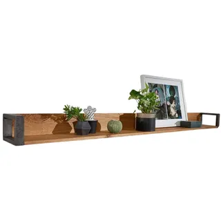 Main Möbel Wandregal Wandboard 150cm 'Taipeh' Eiche & Metall gebürstet beige