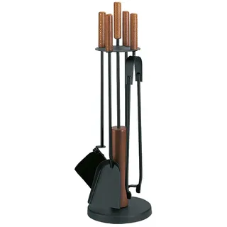 FireFix Kaminbesteck 5-teilig Stahl 19,5 x 65 cm Schwarz