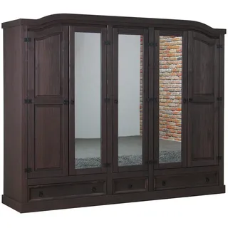 VCM Kleiderschrank New Mexico 243 x 193 x 57 cm Braun