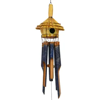 Exotisches Klangspiel aus Bambus, handgefertigt, Windspiel, Vogelhäuschen 3