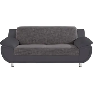 3-Sitzer TRENDMANUFAKTUR "Rondo 3, zeitlos und modern, bequem, Materialmix, Breite 207cm", grau (dunkelgrau, grau, weiß), B:207cm H:85cm T:94cm, Luxus-Microfaser ALCAZAR (100% Polyester) / Feinstruktur (100% Polyester);Kunstleder SOFTLUX / Struktur (77% Polyester; 23% Polyacryl), Sofas, wahlweise mit Federkern, extrabreite Armlehnen zum Relaxen