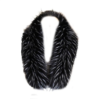 Amorar Frau Pelz-Schal Halswärmer Kunstpelz Schal Kragen Wrap Pashminas für Wintermantel Kragen Kapuze Edges Pelzschal Stolen Dicker Schals Nackenwärmer Schwarz-Weiss