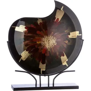 Famanu Glasvase - Handgeschildert, Einzigartig - 47,5 cm Hoch - Grün Rot Gold
