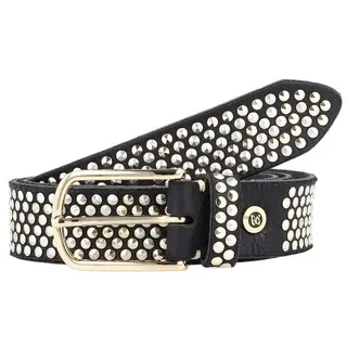 b.belt Nietengürtel Leder 80 cm schwarz