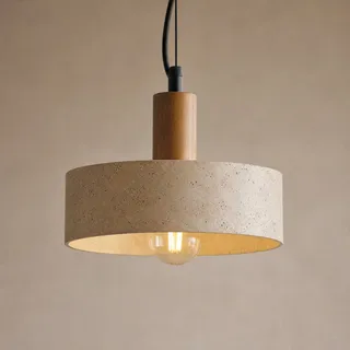 Pendelleuchte Lucande, Carlotta, dimmbar, Beige, für Wohnzimmer, Beton, Modern - 8.5