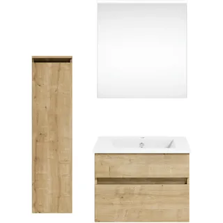 Puris Badezimmer Get2You, Eiche, Holzwerkstoff, 2 Schublade(n) Schubladen, 92.2 cm, Goldenes M, Made in Germany, Dgm, hängend, Badezimmer, Badmöbelsets & Badmöbelserien, Badmöbel-Set