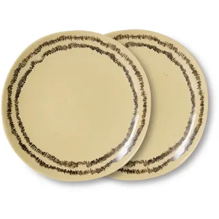 HKLiving - 70's Teller, Ø 22 cm, vanilla (2er-Set)