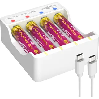 Ansmann Pure Power Set 4× Micro AAA Akkus und Lademodul Micro (AAA)-Akku Li-Ion 1250 mAh 1.5 V 1 St.