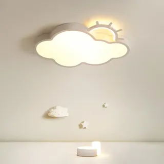 GUANSHAN Kreative LED-Deckenleuchte in Wolkenform mit Sonnen-Cartoon-Wolke, Kronleuchter für Kinderzimmer, warme Deckenlampe, Deckenbeleuchtung für Jungen- und Mädchenschlafzimmer