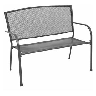 vidaXL Gartenbank 42732, 2-Sitzer, mit Armlehnen, wetterfest, anthrazit, Stahl