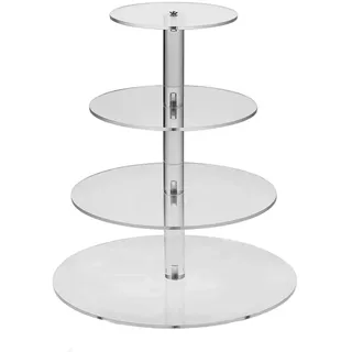SOQKEEN Cupcake Ständer, Tortenständer 4 Etagen Acryl, 31,6cm klar rund Torten Etagere 4-stöckig Acryl für Hochzeit, Geburtstag, Nachmittagstee, Party