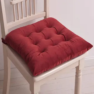 CFMZ Stuhlkissen 45x45 Mit Bändern 6er Set, Sitzkissen Outdoor Gartenstuhl, Sitzpolster Stuhl Trapez Sanft, Bunt Doppelseiten Gartenkissen Rot
