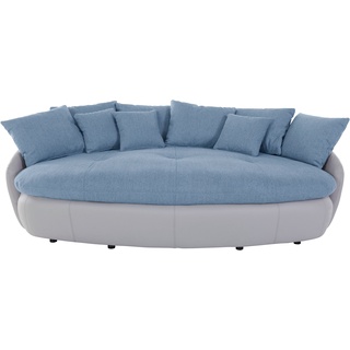 Big-Sofa INOSIGN "Amaru" Sofas Gr. B/H/T: 238 cm x 79 cm x 140 cm, Microfaser-Feinstruktur, blau (azure, argent) Big-Sofa XXL Sofas grosszügiges, gemütliches Megasofa