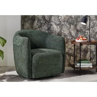 Jockenhöfer Loungesessel Nigel Chenille 79 x 74 x 74 cm Grün mit 360° Drehfunktion