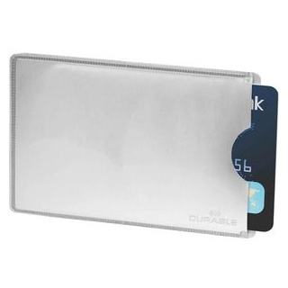 Durable Kreditkartenhülle 890023, PE, RFID-Schutz, 90 x 62mm, 1 Karte, silber, 10 Stück