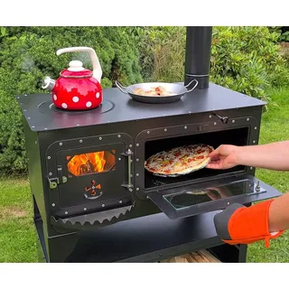 Garten-Backofen ELISE XL mit Kochstelle | Gartenherd, Holzbackofen, Pizzaofen