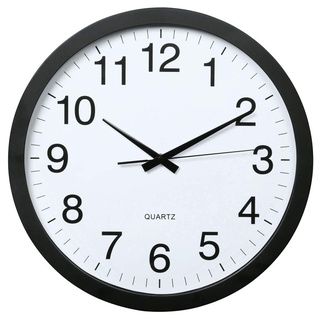 Hama Wanduhr XXL (Große Uhr ohne tickgeräusche, 40cm großes Ziffernblatt, geräuscharme und analoge Wohnzimmeruhr) schwarz