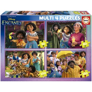 Educa - Puzzleset mit 50/80/100/150 Teilen | Disney Encanto, 4in1, Puzzle für Kinder ab 5 Jahren (19581)
