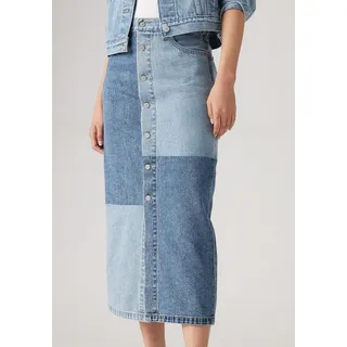Levi's® Midirock BUTTON MIDI SKIRT PAT mit Knopfleiste blau 29