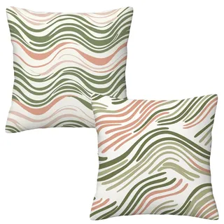 Kissenbezug 45x45 2er Set Kissenbezug Bunte Dekokissenbezug Sofakissenbezug Samt Dekorative Weich Zierkissenbezug Moderne Dekokissen Kissenhülle für Schlafzimmer, Sofa, Bett, Garten (Modern) H-42