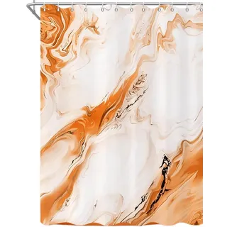 Kaket Duschvorhang, Orange, Textil, 180x180 cm, Badtextilien, Duschvorhänge