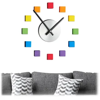 Relaxdays Wanduhr DIY 13,0 cm 4.5 mehrfarbig