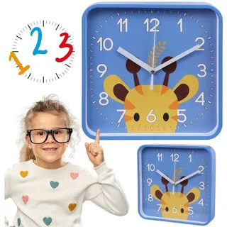 Sarcia.eu Wanduhr Giraffe Wanduhr analog, quadratische Uhr für Kinder 20,2x20,2 cm